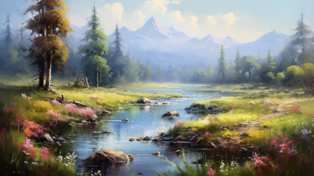 Oil Painting Nature Background Free Photo