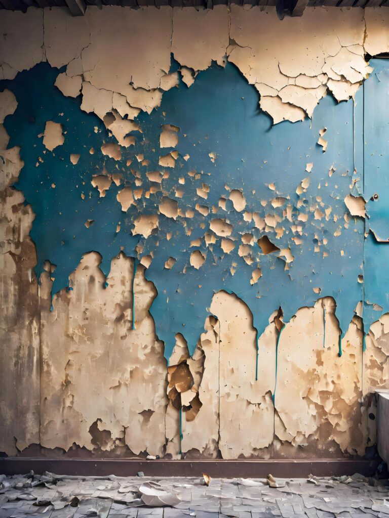 Old blue wall with peeling paint. Abstract background and texture for design. Free Photo