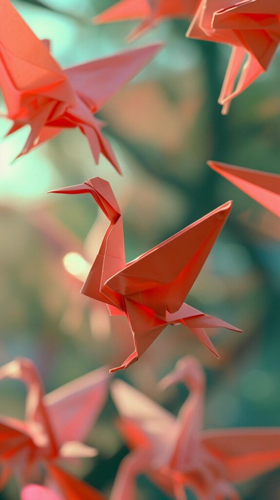 Origami Menagerie, background image, generative AI Free Photo