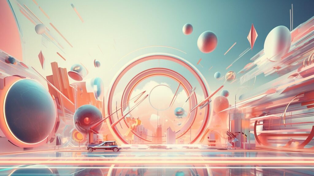 Pastel Collage of Retro Futurism Art Elements Background Free Photo