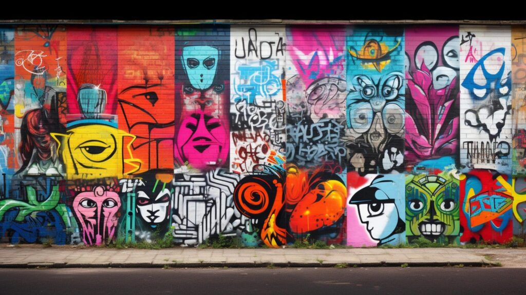 Pastel Collage of Street Art Elements Background Free Photo