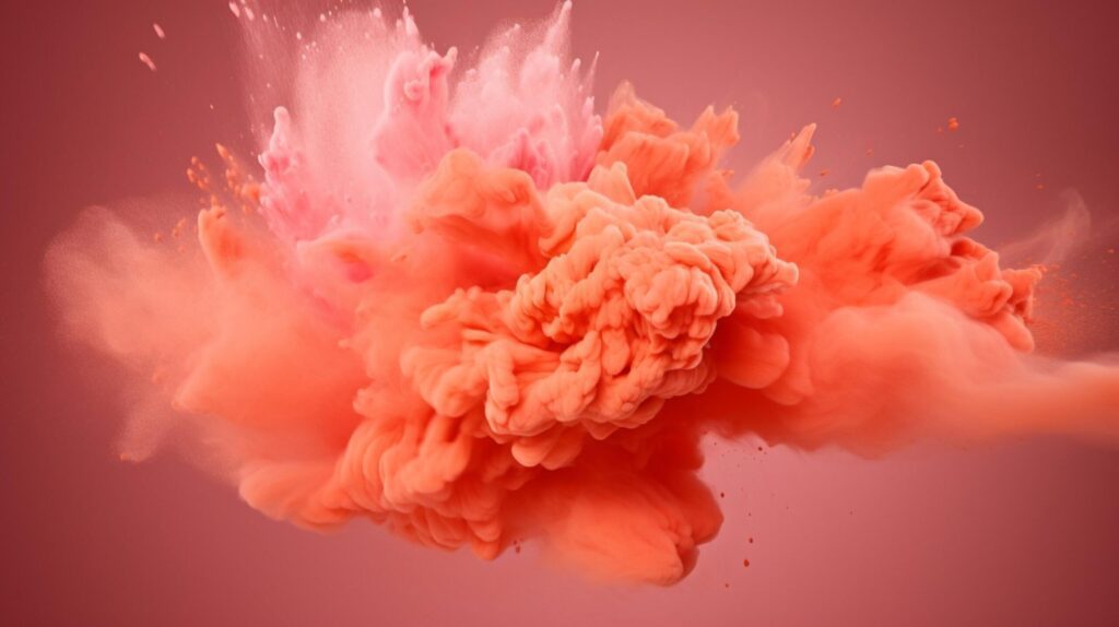 Peach color powder splash background Free Photo