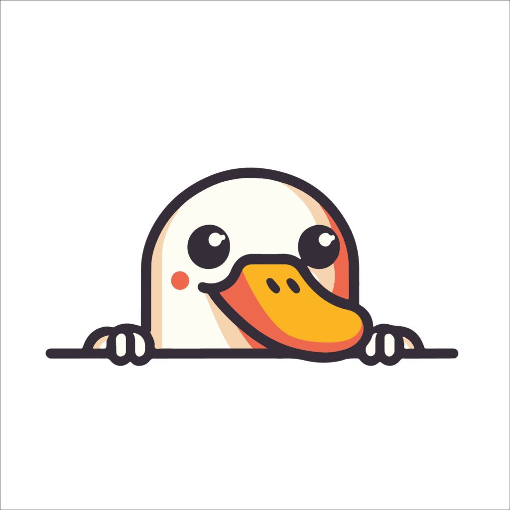 Peeking Duck face illustration Free Vector