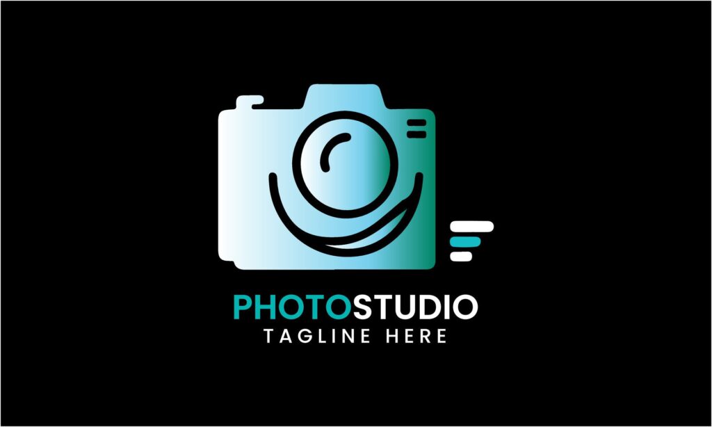 Photo studio camera icon vector logo template Free Vector