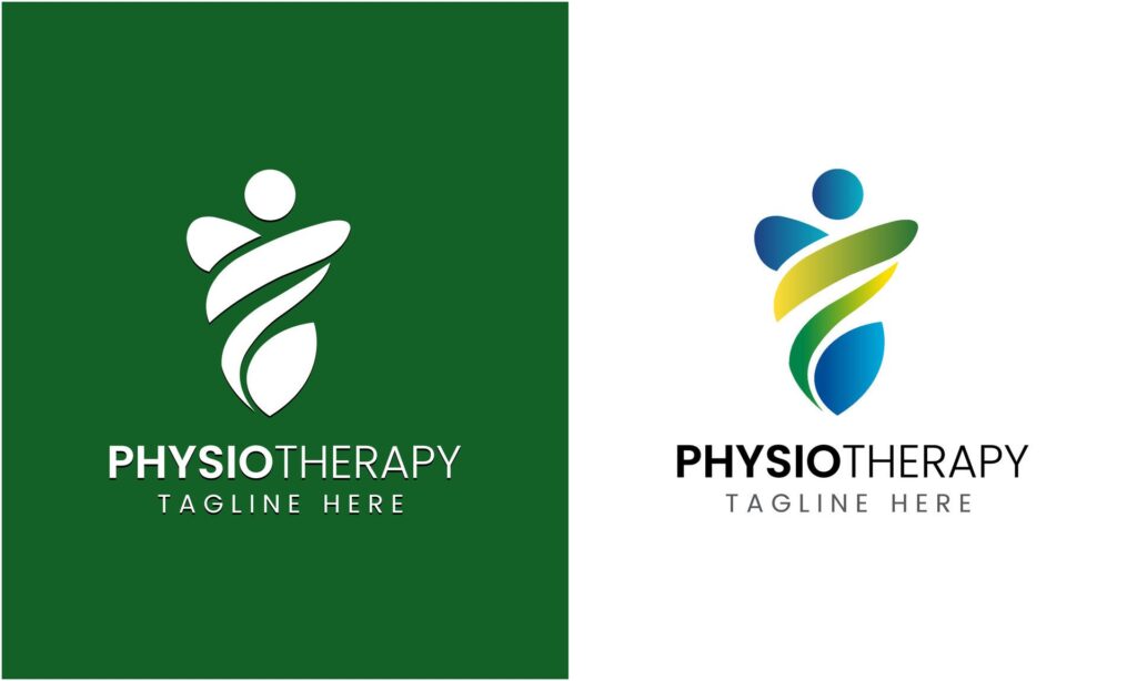 Physiotherapy vector icon sign symbol logo design template Free Vector