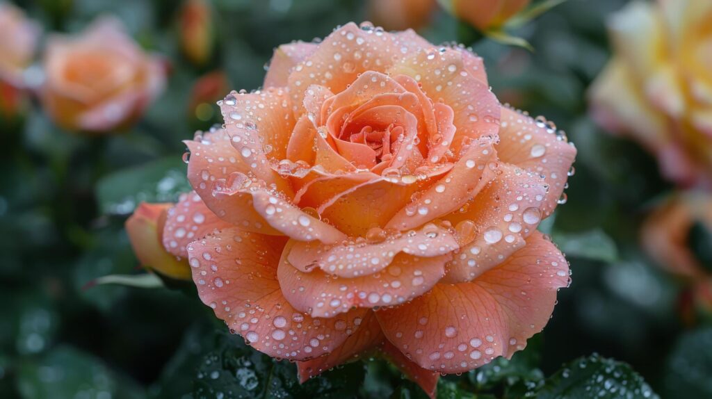 Pink Rose With Water Droplets Free Photo