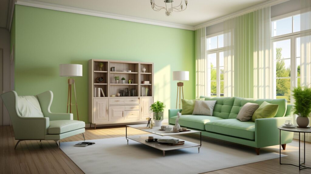 Pista green living room design Free Photo