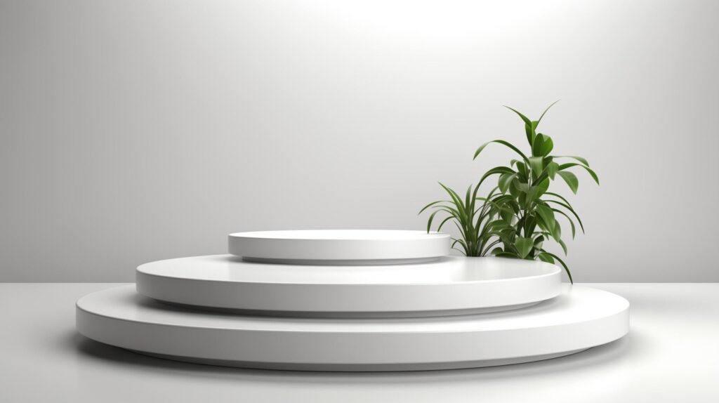 Podium, 3d Podium With White Background Free Photo