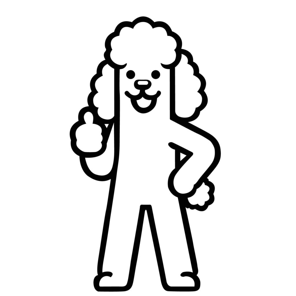 Poodle Dog Happy Thumbs-Up illustration Free Vector