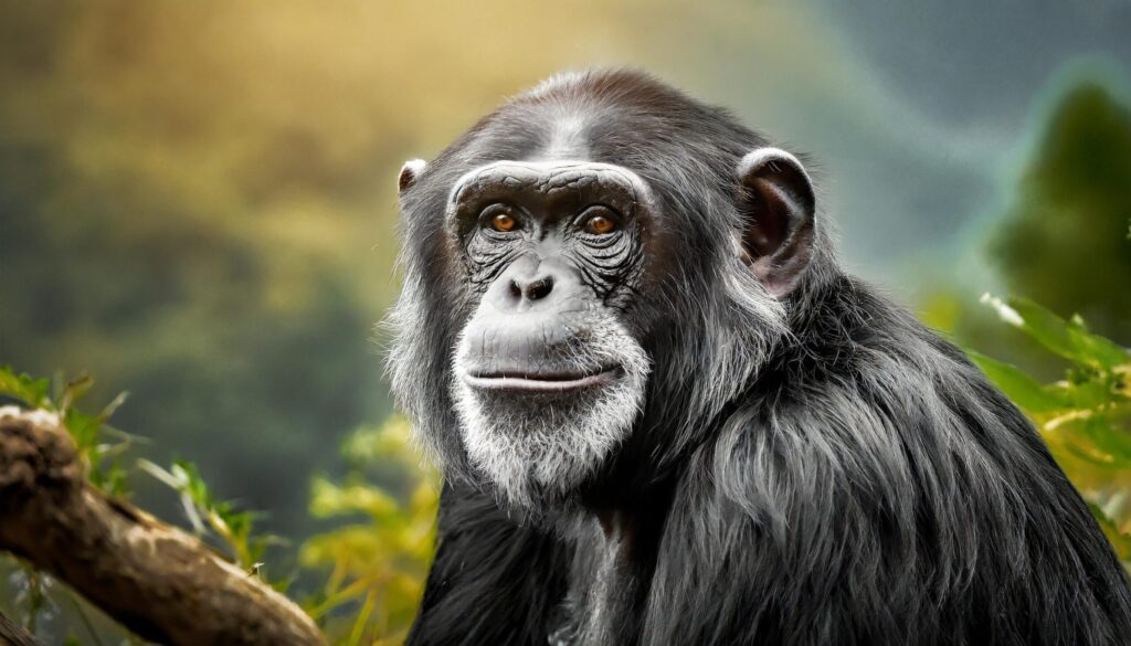 Portrait of a chimpanzee with expressive look Free Photo