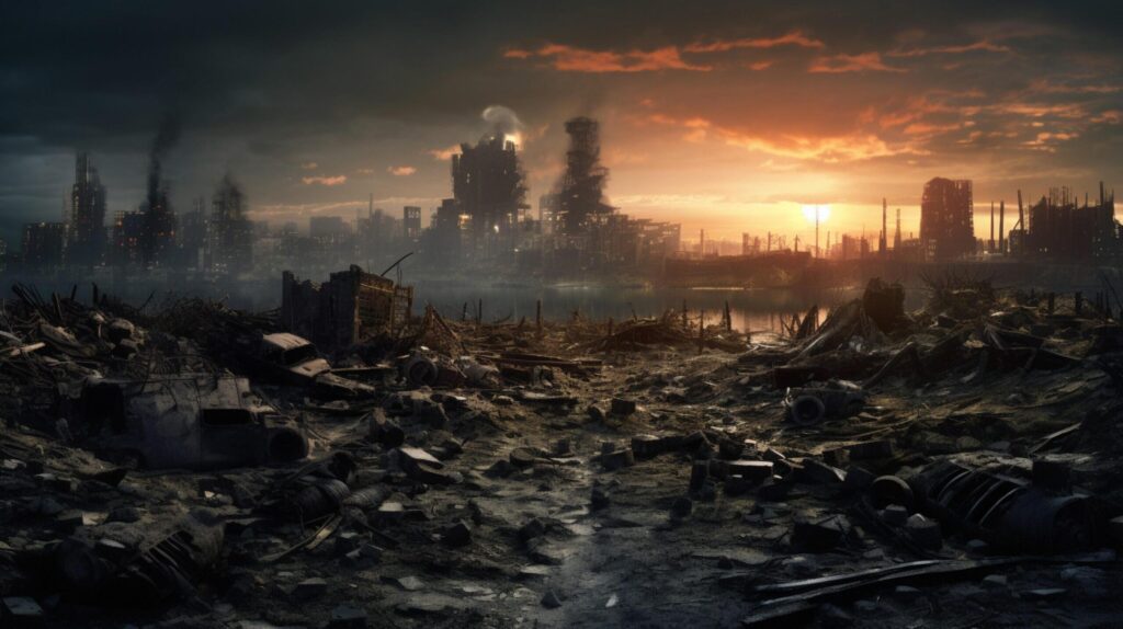 Post Apocalyptic Wasteland Gaming Background Free Photo