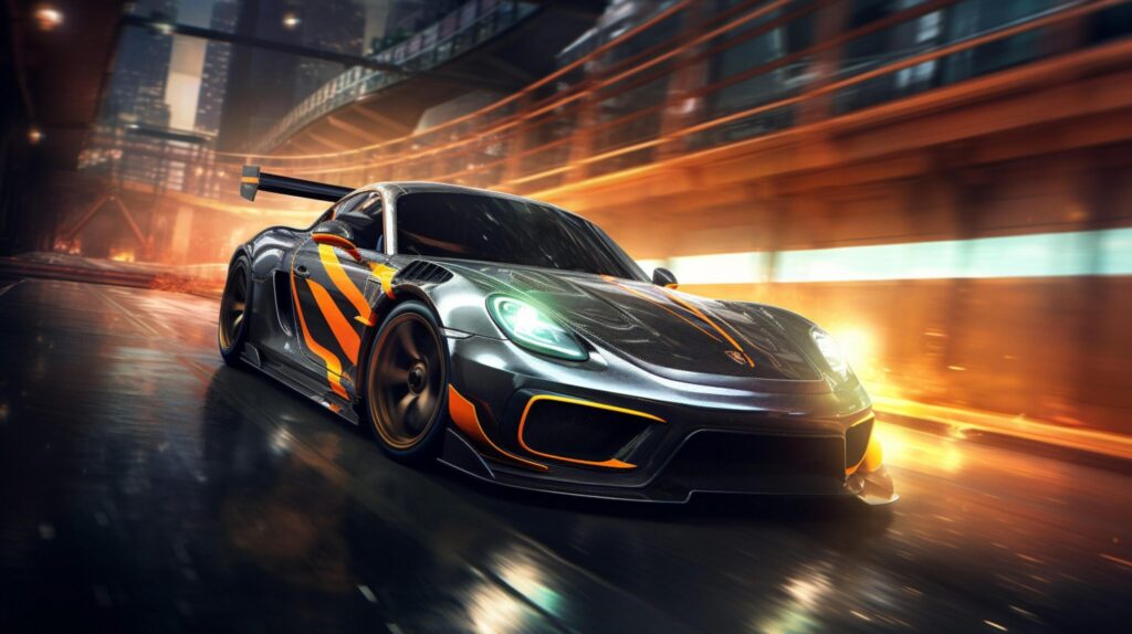 Racing game background Free Photo