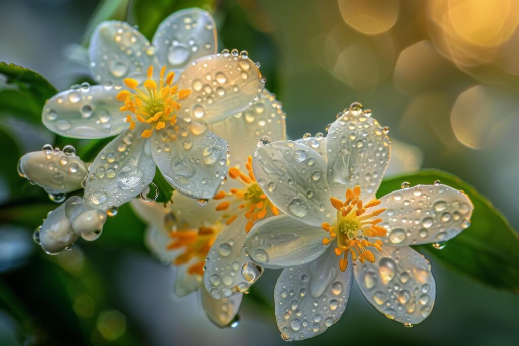 Rain-Kissed Orange Blossom Jasmine Free Photo