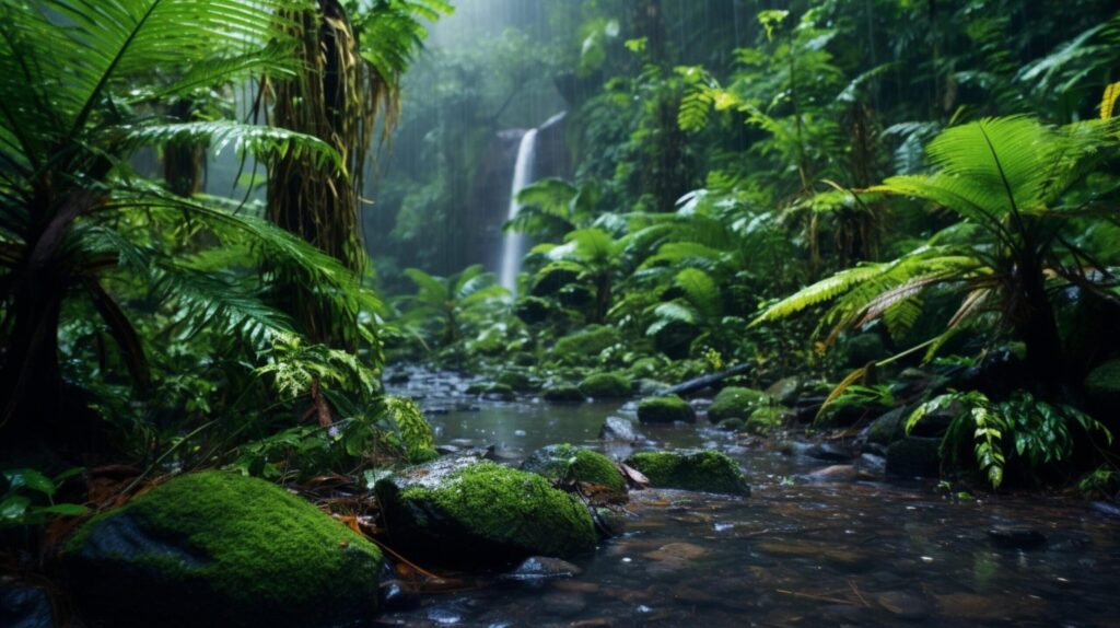 Rainforest and Tropical Rain background Free Photo