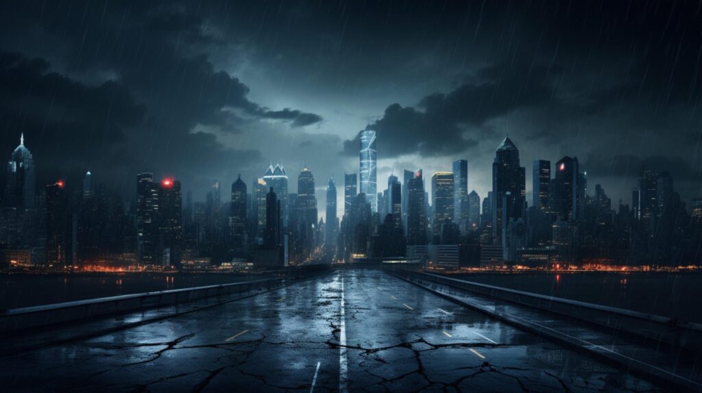 Rainy City Background Free Photo