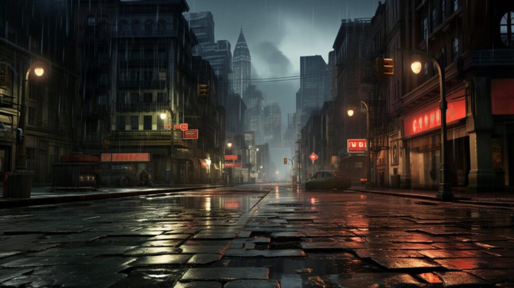 Rainy City Exploration Background Free Photo