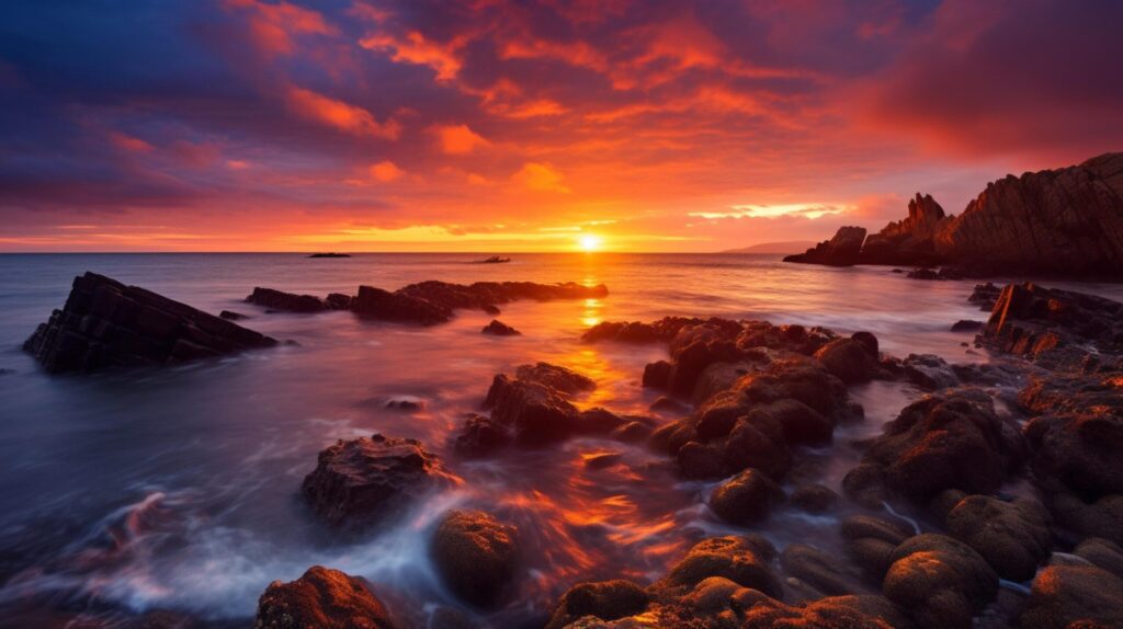 Rainy Coastal Sunrise Background Free Photo