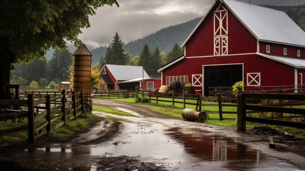 Rainy Farm Life Background Free Photo