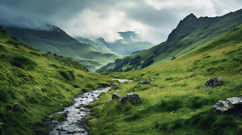 Rainy Hills Treks Background Free Photo