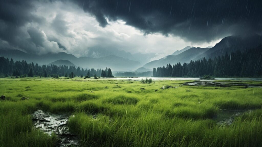 Rainy Meadow Background Free Photo