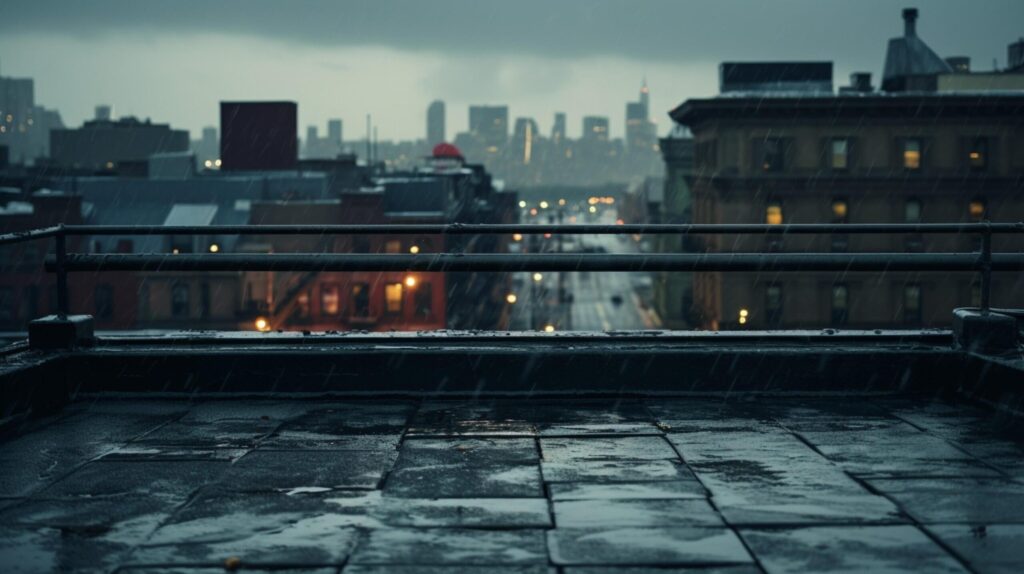 Rainy Rooftop Scenes Background Free Photo