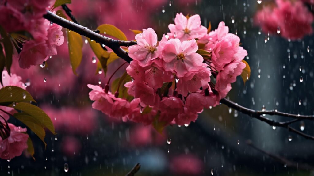 Rainy Spring Background Free Photo