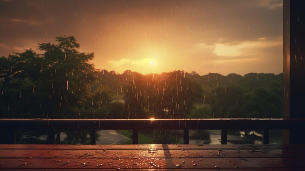 Rainy Sunset Ambience Background Free Photo