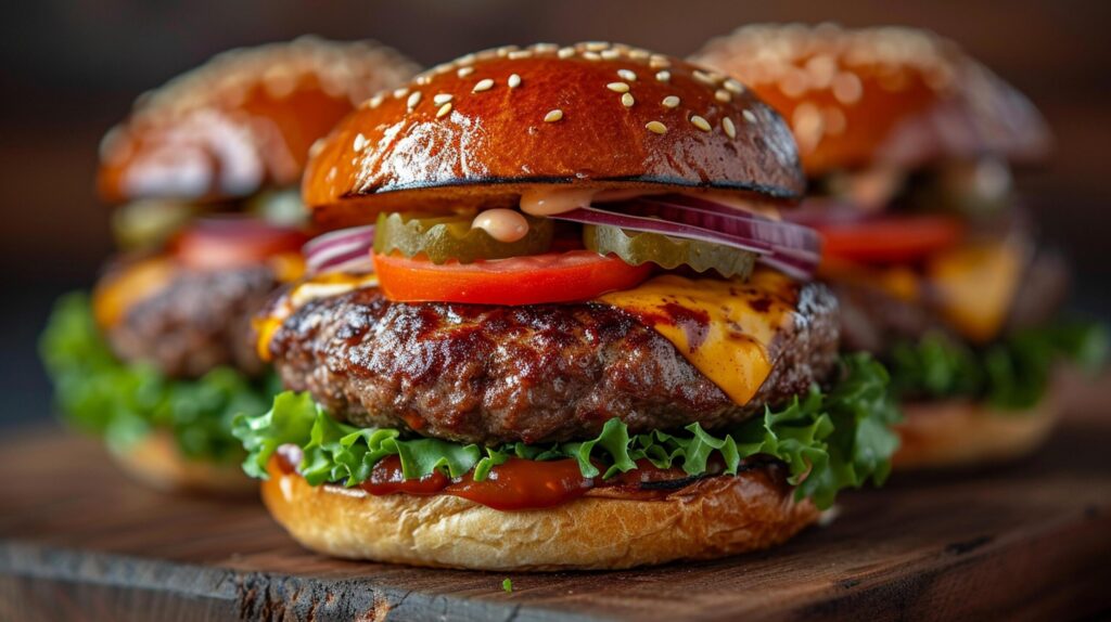 realistic delicious burger Free Photo