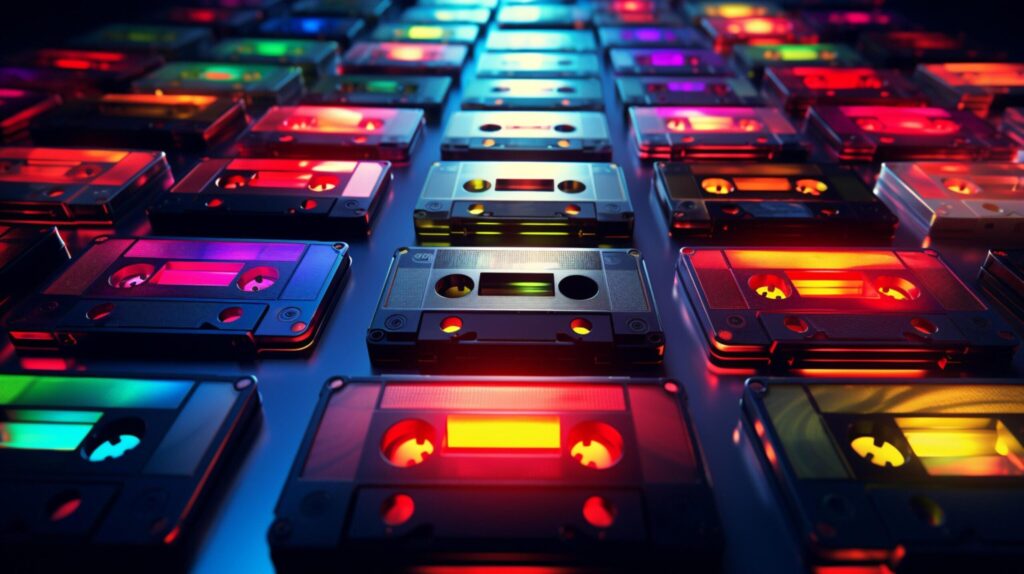 Retro Cassette Tapes background Free Photo