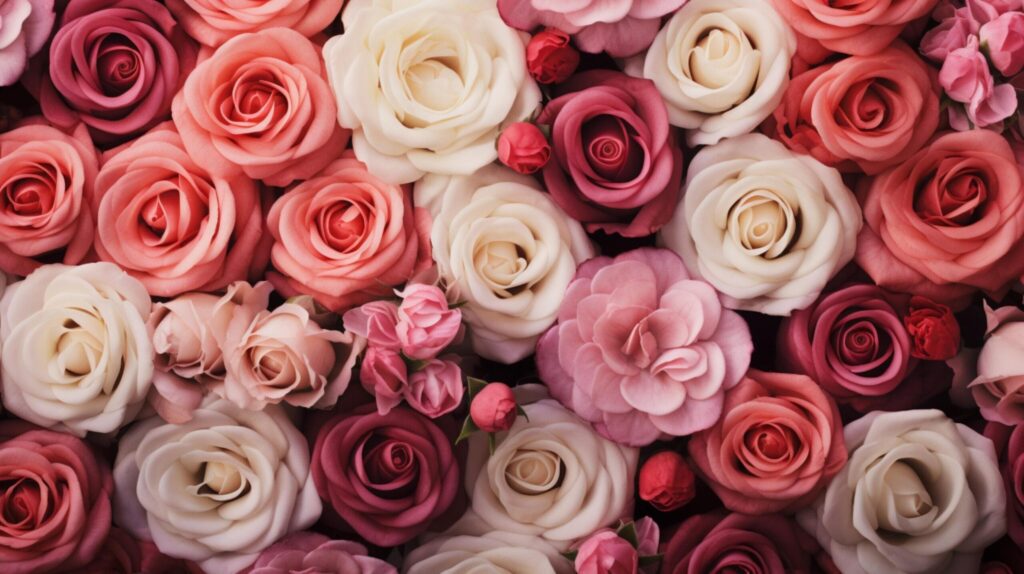 Romantic Roses Floral Background Free Photo