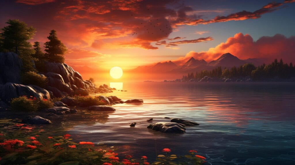 Romantic Sunrise Background Free Photo