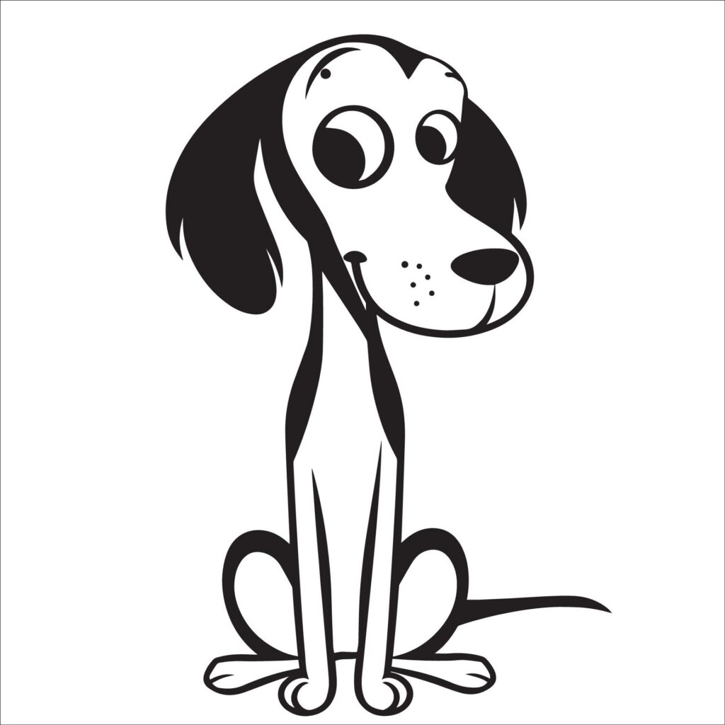 Saluki Dog is a sitting vector illustration in black and white Free Vector