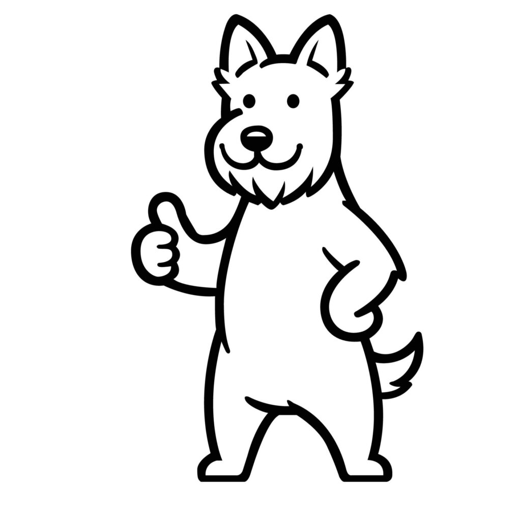 Scottish Terrier Dog Happy Thumbs-Up illustration Free Vector