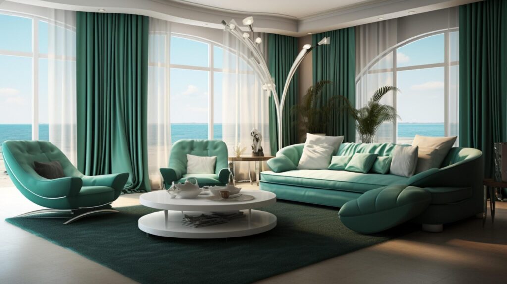 Sea green living room design Free Photo