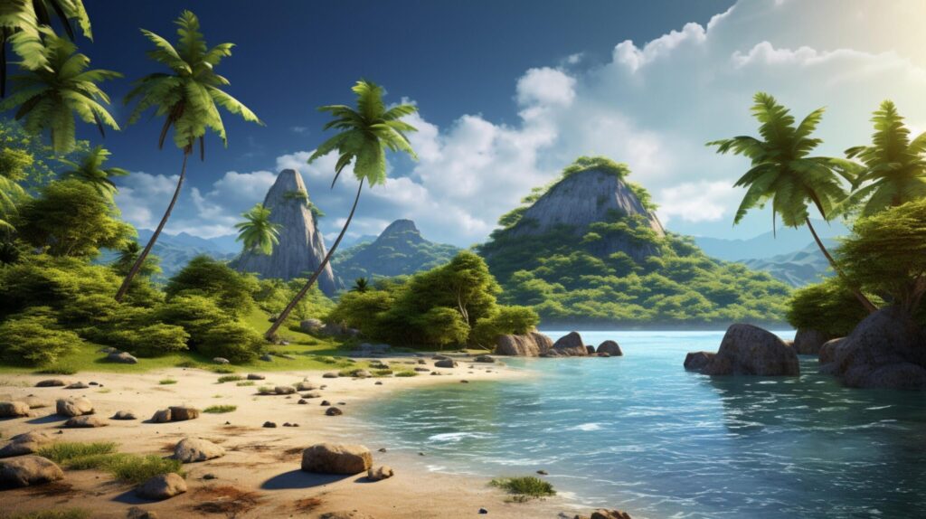 Secluded Island Background Free Photo