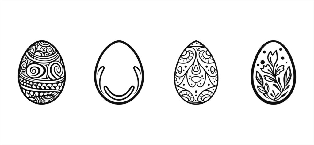 Set of Easter egg icons. easter eggs flat design on white background Free Vector