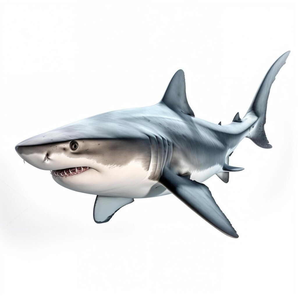 shark isolated on white background.Generative Ai Free Photo