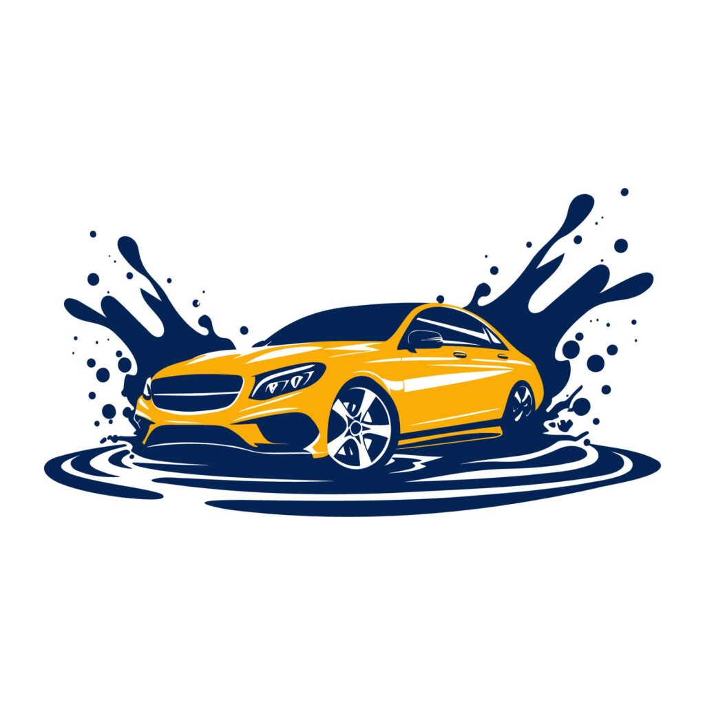 Simple Car Washing Logo. Vector Illustration Free Vector