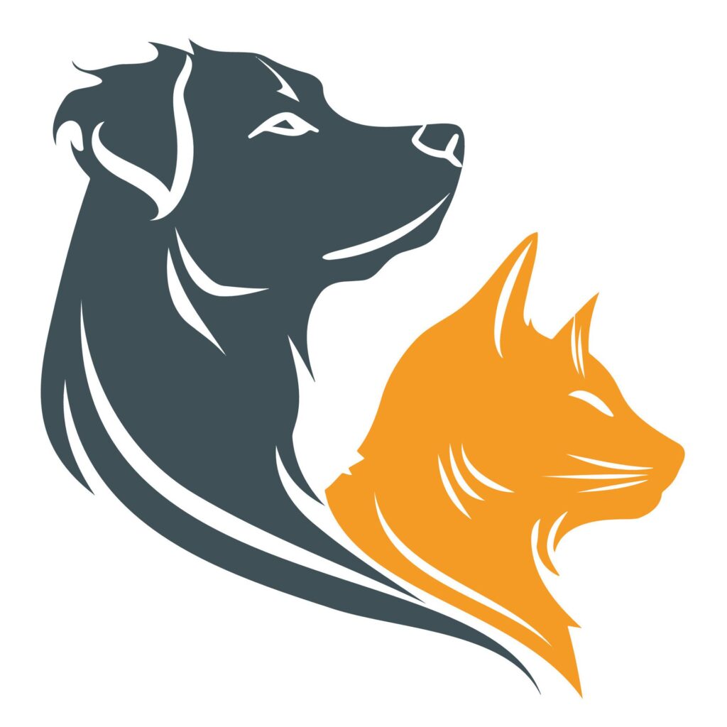 Simple Cat and Dog Logo. Vector Illustration Free Vector