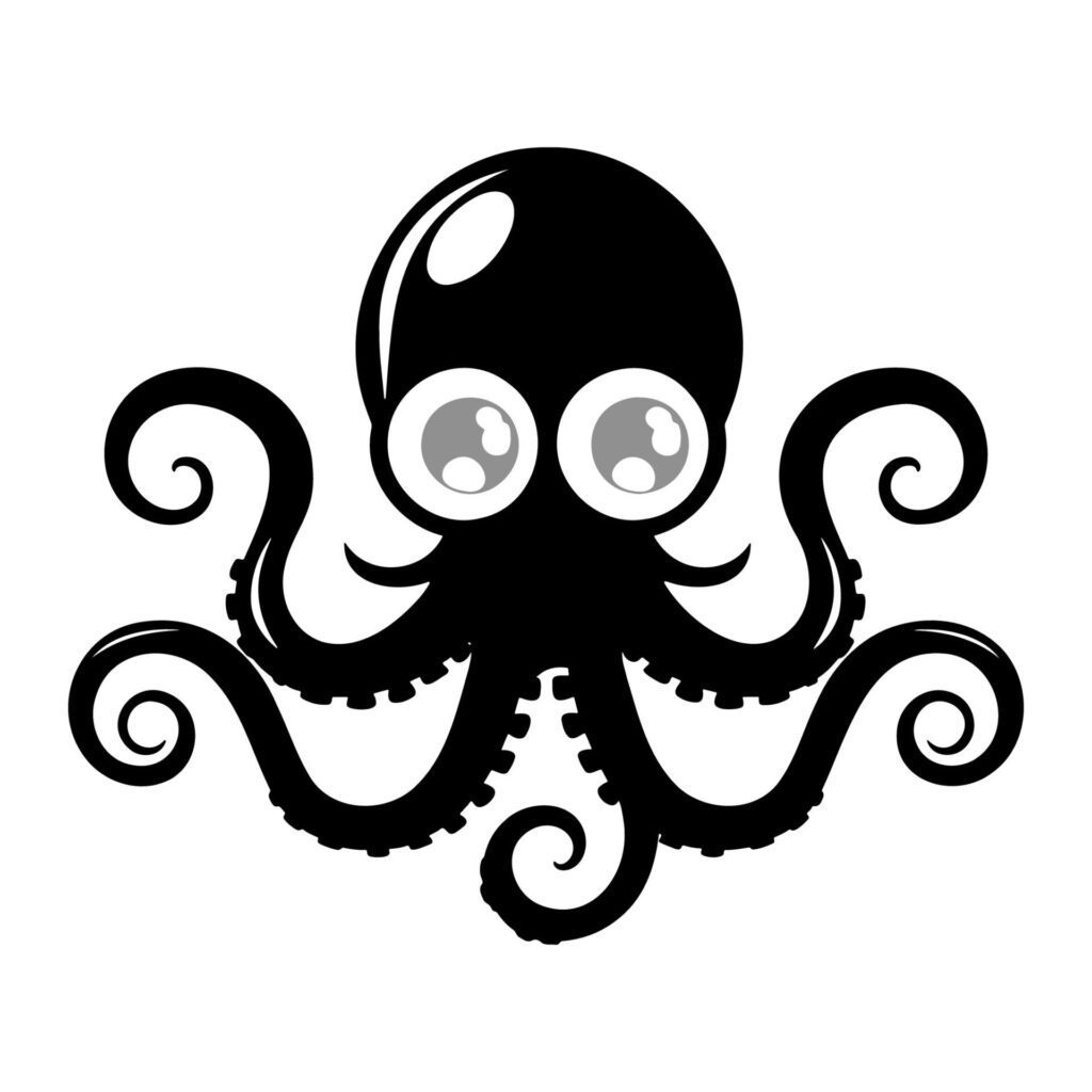 Simple Octopus Logo. Vector Illustration Free Vector