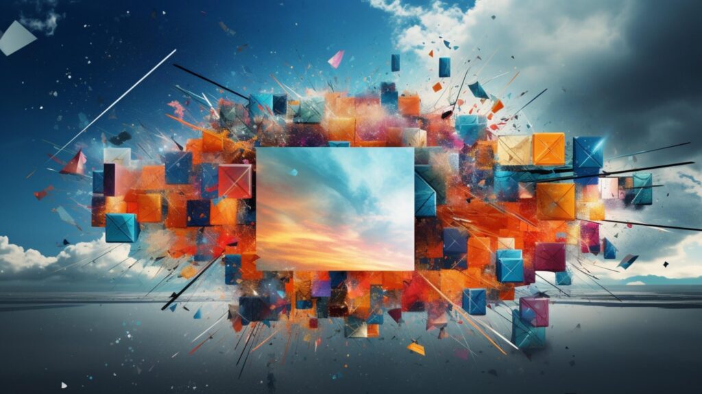 Sky with Abstract Collage Background Free Photo