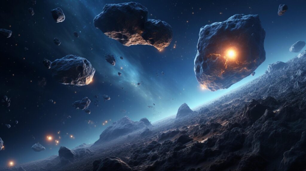 Sky with Asteroids Background Free Photo