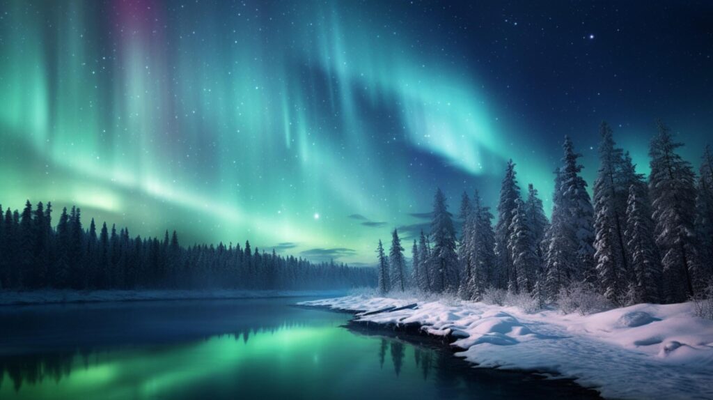 Sky with Aurora Borealis Background Free Photo