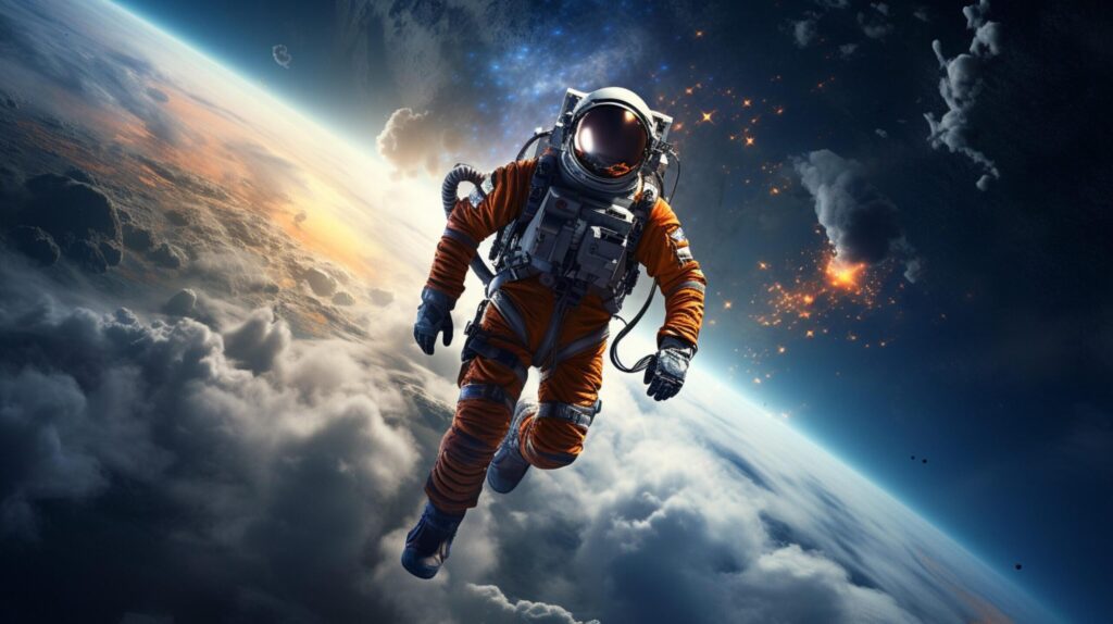 Sky with Spacewalk Background Free Photo