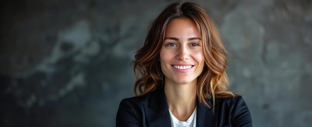 AI generated Smiling Woman in Business Suit Stock Free