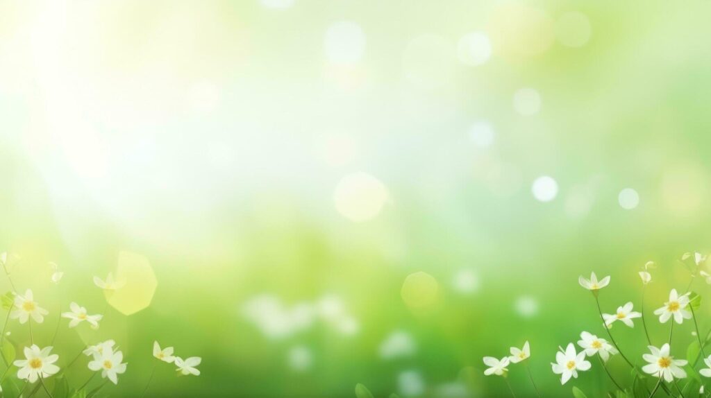 AI generated spring green meadow against blue sky background Free Photo