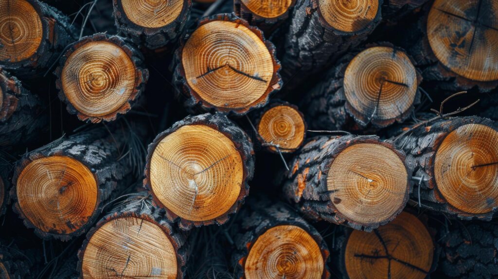 Stack of Logs in Forest Free Photo