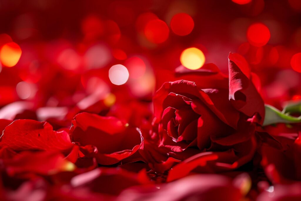 stock photo and royalty image of red rose background romantic Ai Generated Free Photo