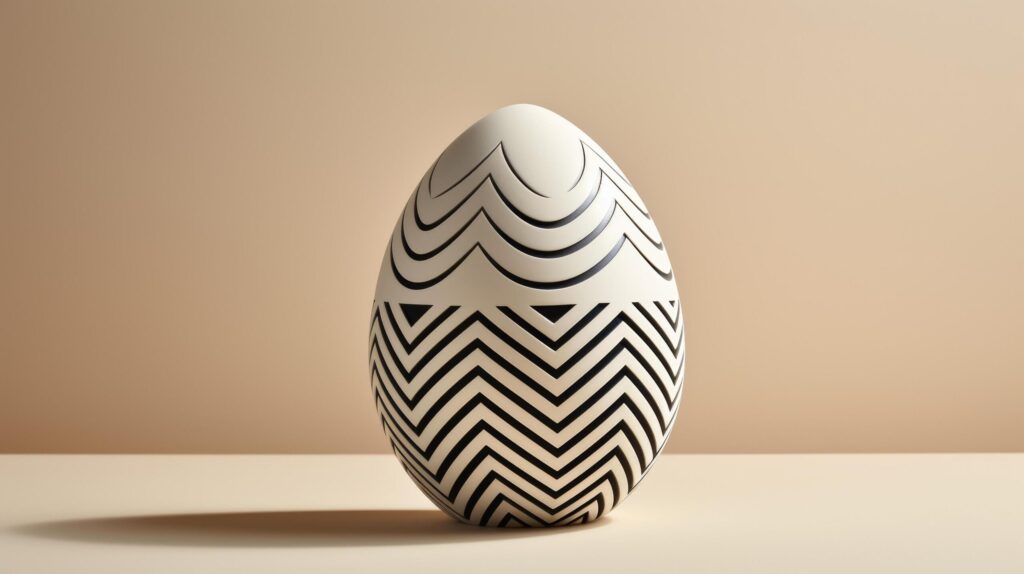 Stylized Easter Egg with Geometric Patterns Free Photo