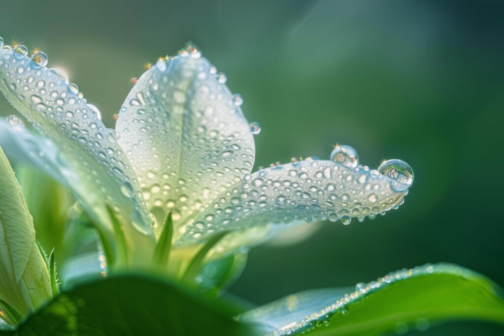 Sunlight on Dewy Jasmine Petals Free Photo